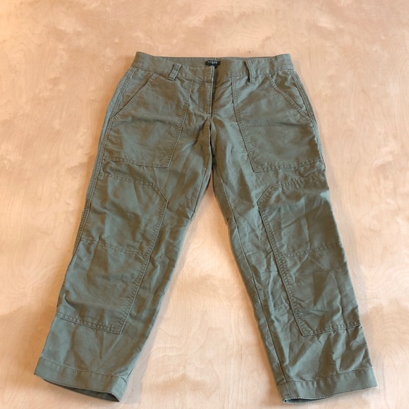 J. Crew Olive Linen Cargo Pants - Picture 3 of 6